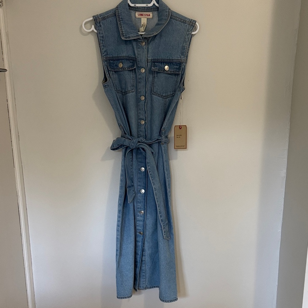 Lone Star Sleeveless Denim Midi Dress